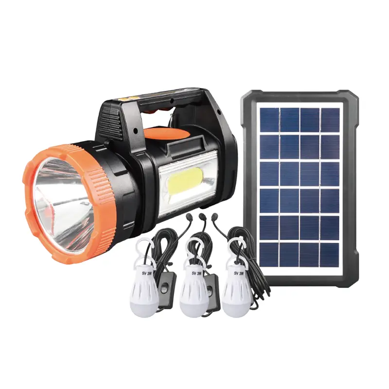 30W COB oppladbart solar spotlight-sett