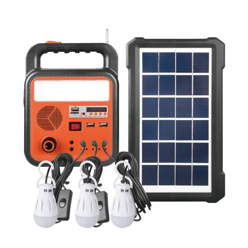 5W LED Solar Power Station Kit Oppladbart